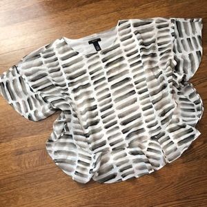 ALFANI blouse with ruffle trim - Petite M  - NWT